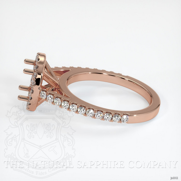 14K Rose Gold Pave Ring Setting