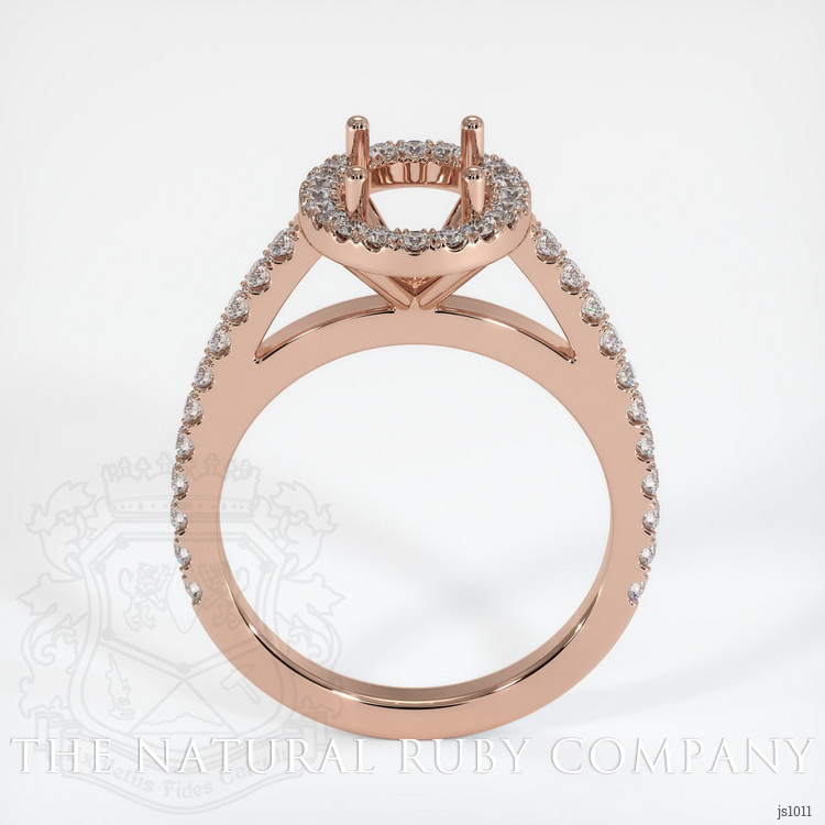 14K Rose Gold Pave Ring Setting