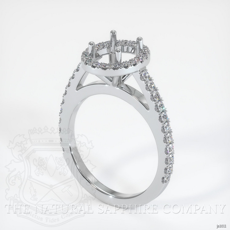 14K White Gold Pave Ring Setting