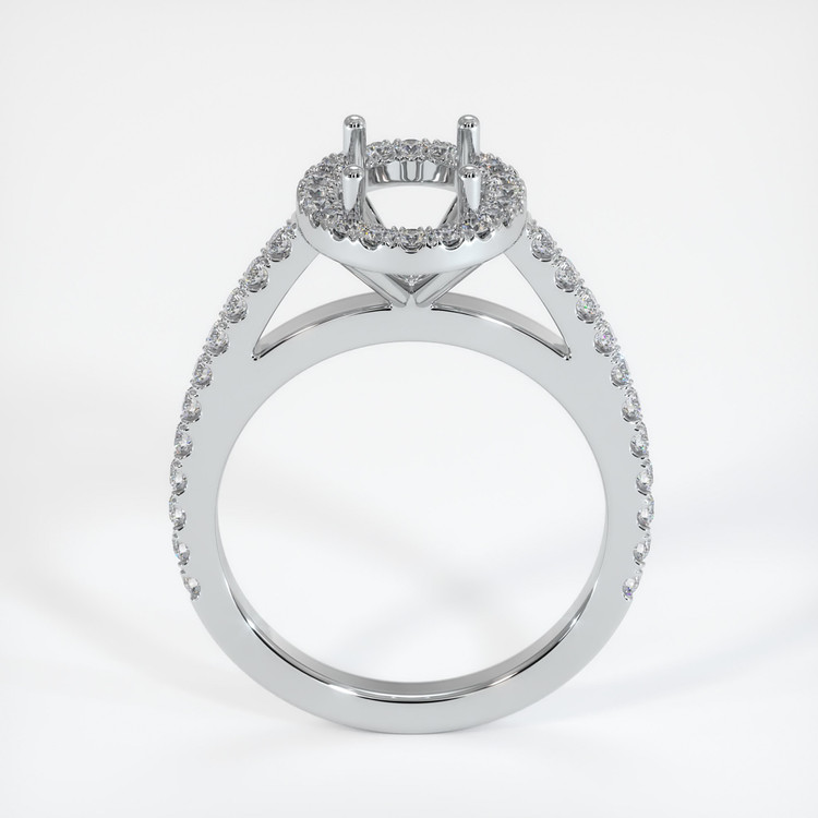 14K White Gold Pave Ring Setting