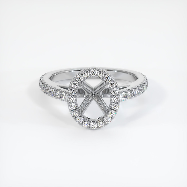 18K White Gold Pave Ring Setting