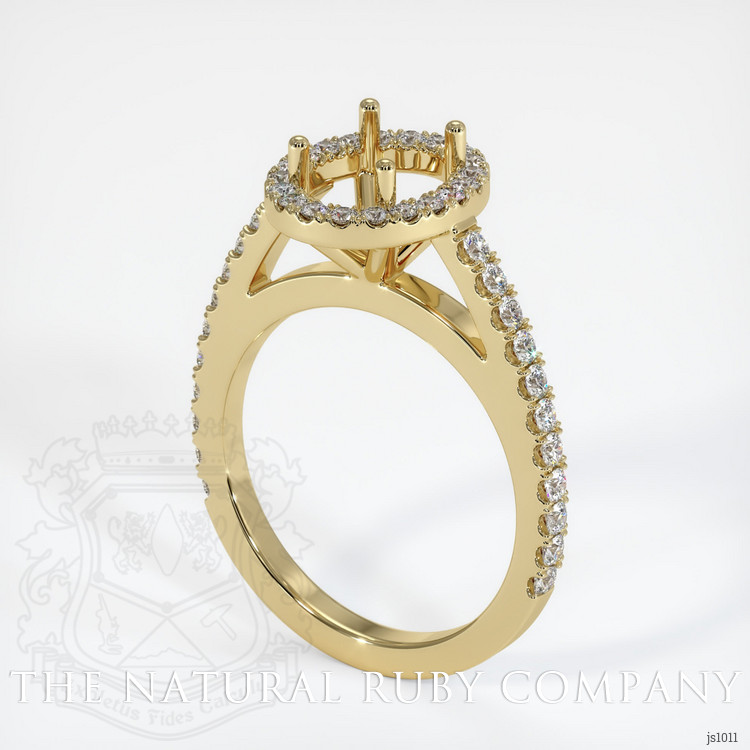 14K Yellow Gold Pave Ring Setting