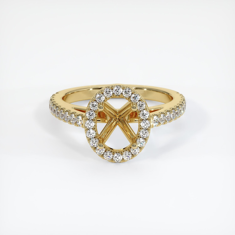 14K Yellow Gold Pave Ring Setting
