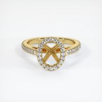 18K Yellow Gold Pave Ring Setting Image