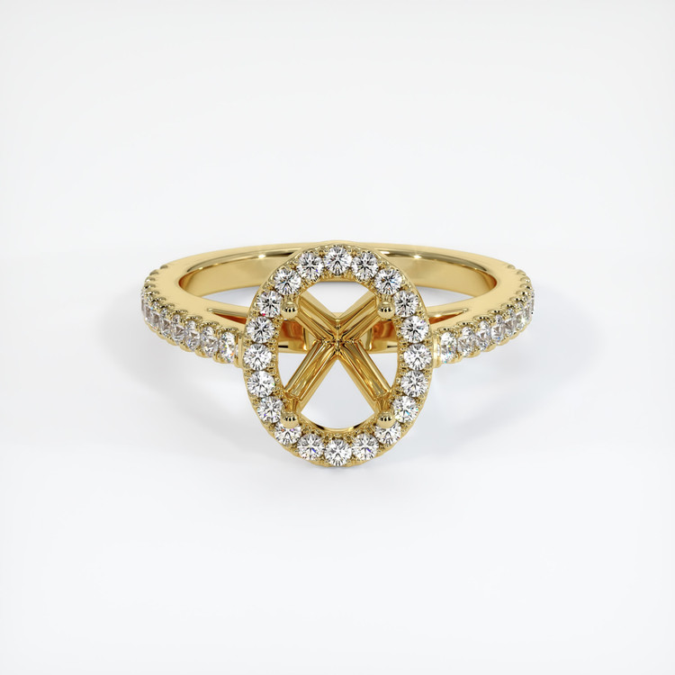 18K Yellow Gold Pave Ring Setting