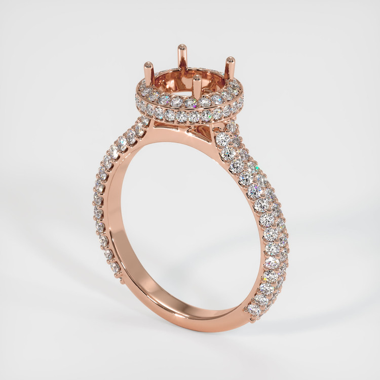 14K Rose Gold Pave Ring Setting