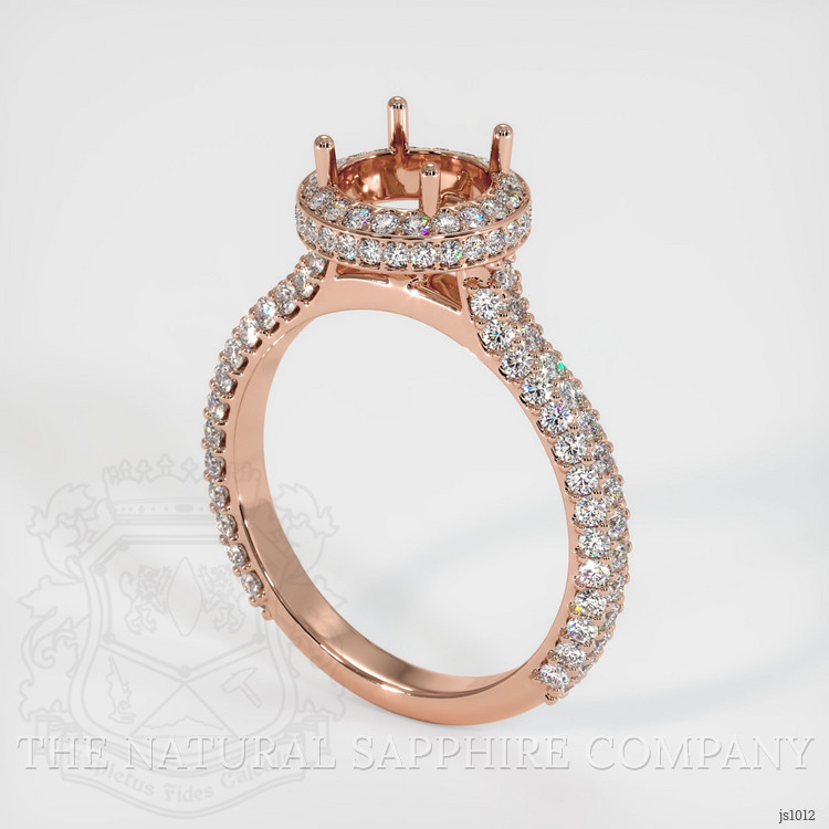 14K Rose Gold Pave Ring Setting