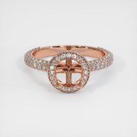 14K Rose Gold Pave Ring Setting Image