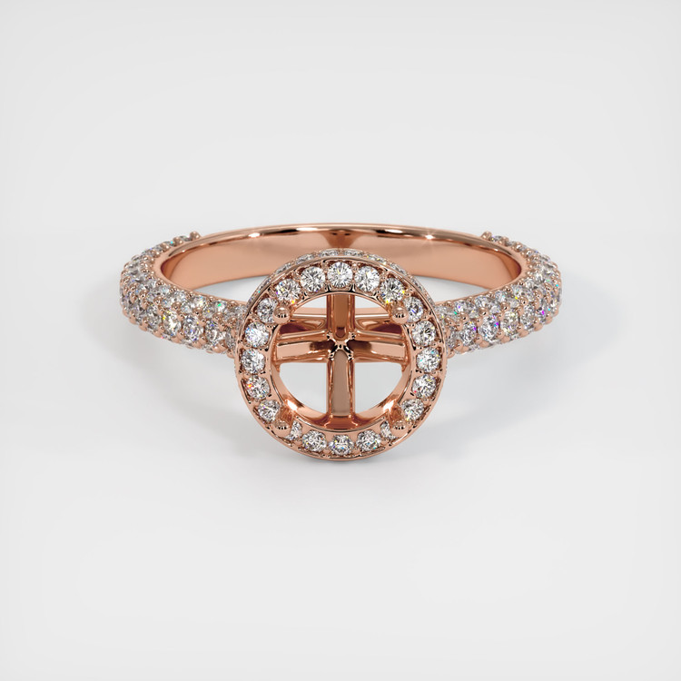 14K Rose Gold Pave Ring Setting