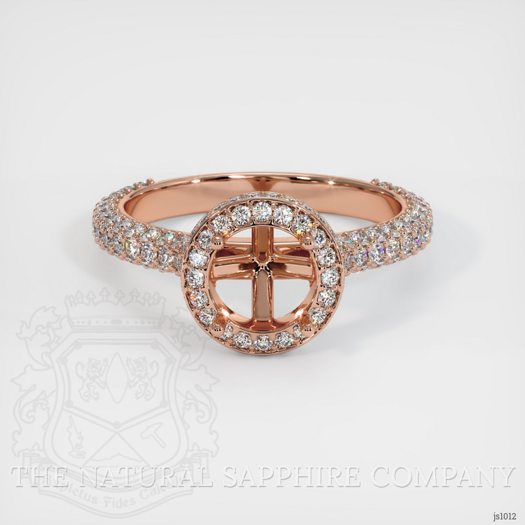 14K Rose Gold Pave Ring Setting