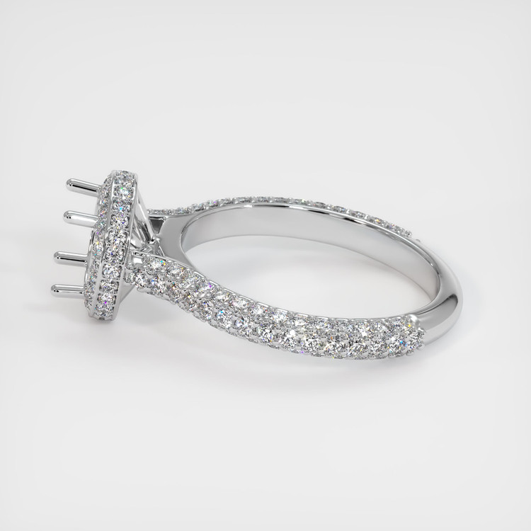 14K White Gold Pave Ring Setting