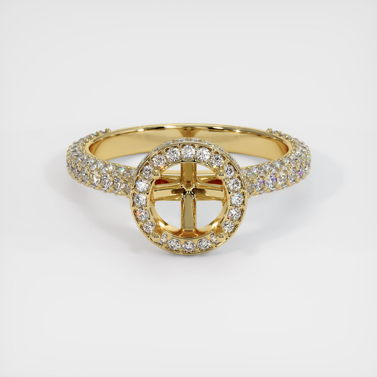14K Yellow Gold Pave Ring Setting
