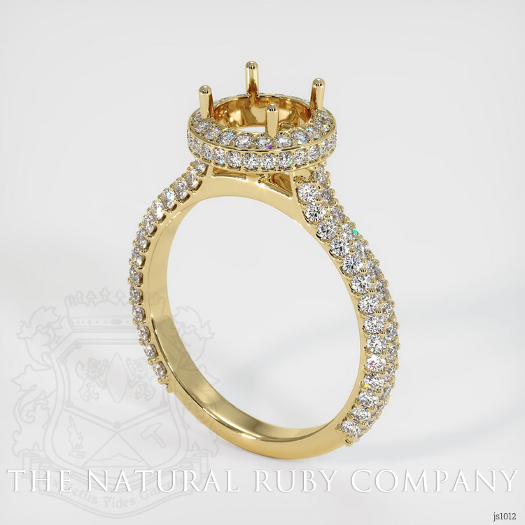 18K Yellow Gold Pave Ring Setting