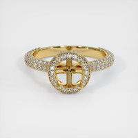 18K Yellow Gold Pave Ring Setting Image