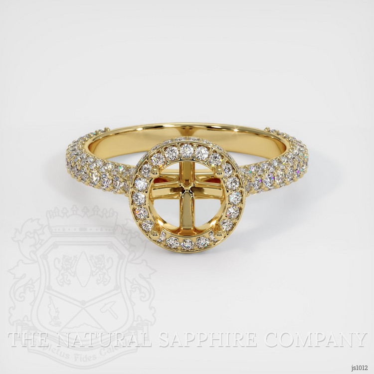 18K Yellow Gold Pave Ring Setting