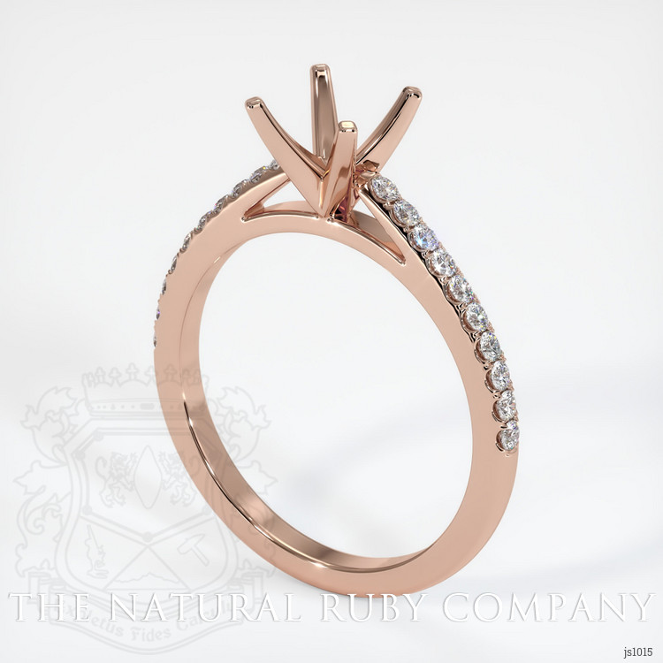 14K Rose Gold Pave Ring Setting