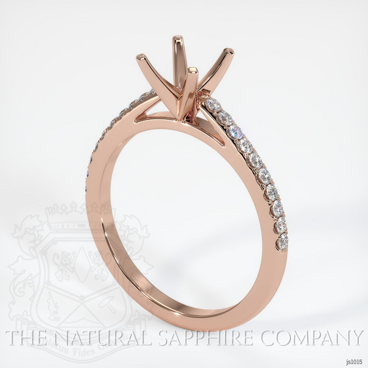 14K Rose Gold Pave Ring Setting