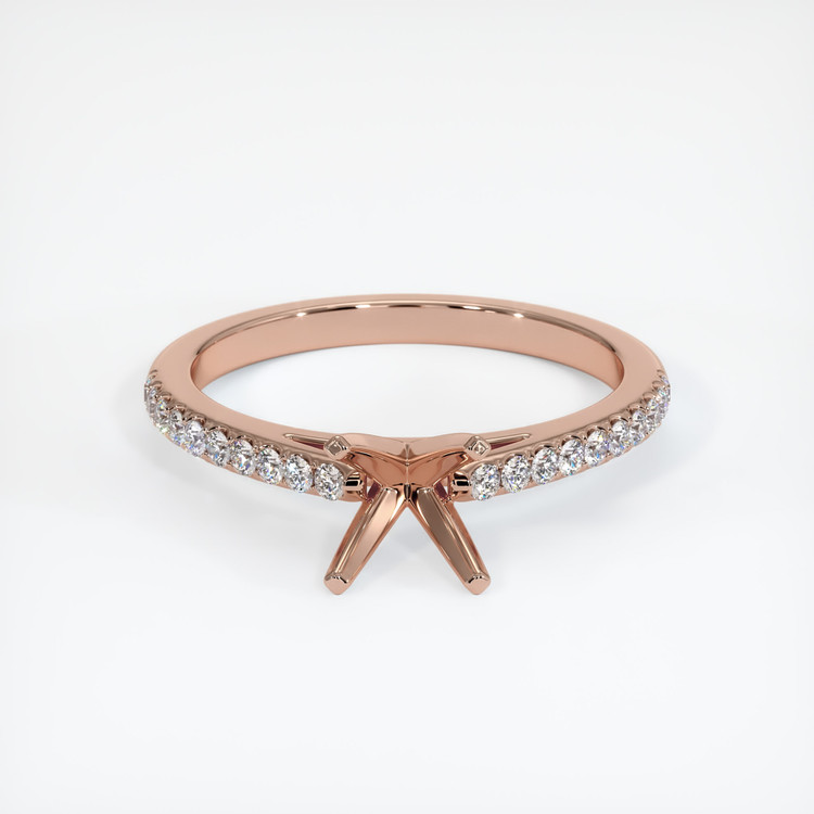 14K Rose Gold Pave Ring Setting