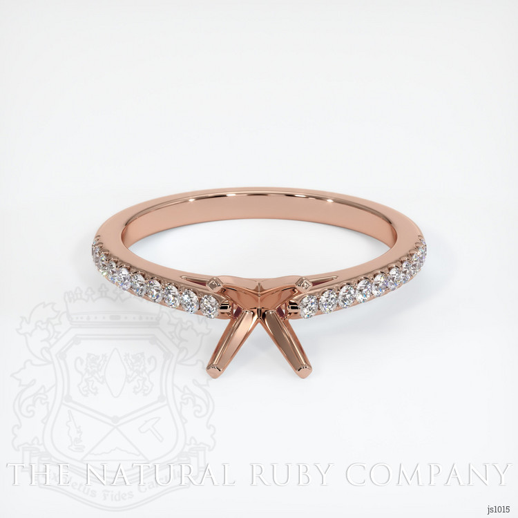 14K Rose Gold Pave Ring Setting