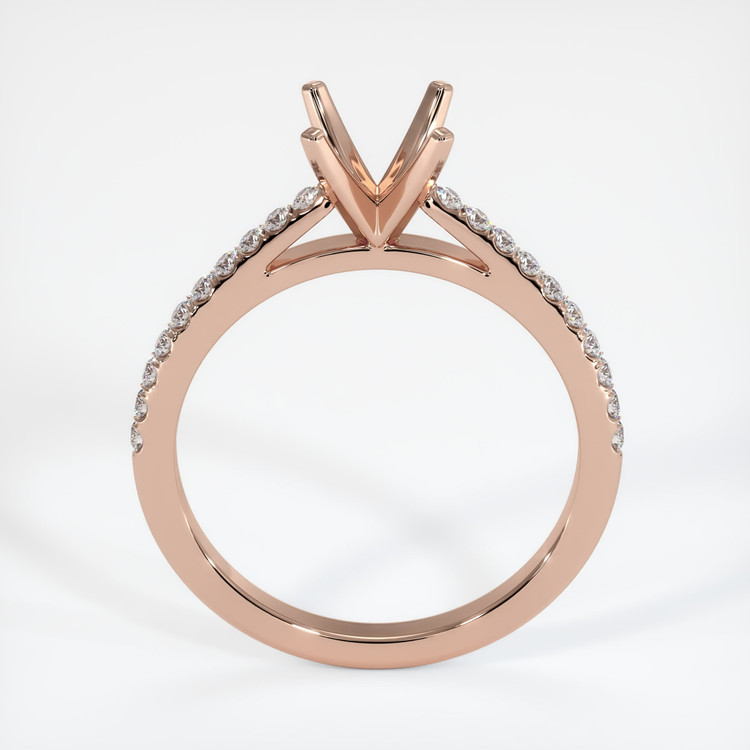 14K Rose Gold Pave Ring Setting