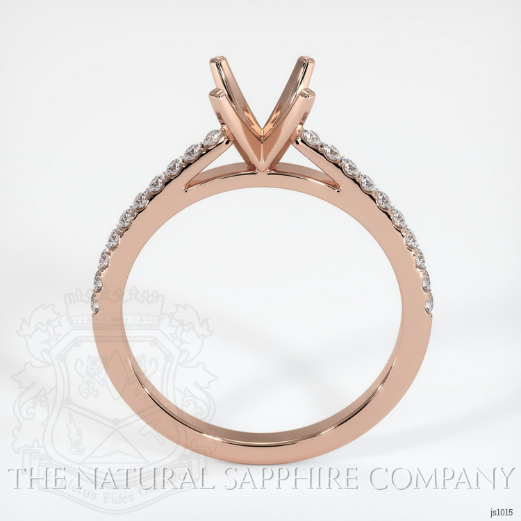 14K Rose Gold Pave Ring Setting