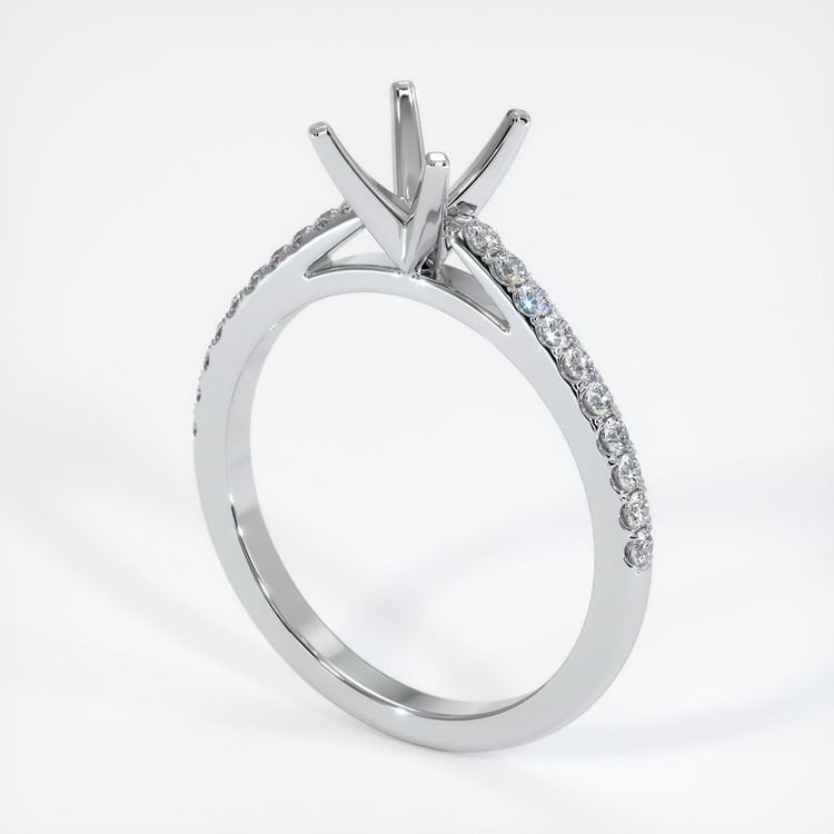 14K White Gold Pave Ring Setting