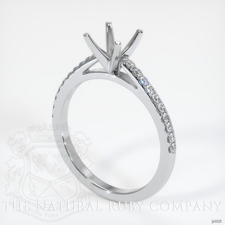 14K White Gold Pave Ring Setting