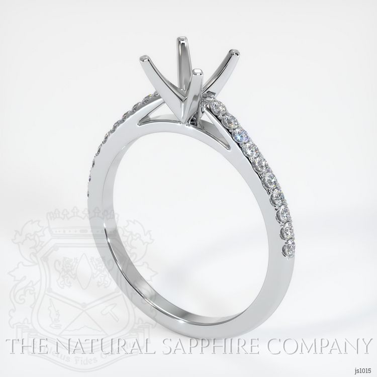 14K White Gold Pave Ring Setting