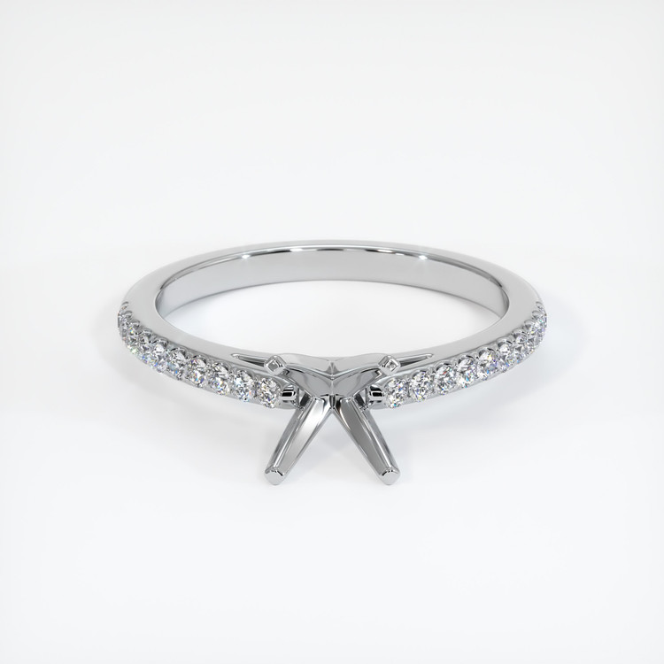 14K White Gold Pave Ring Setting