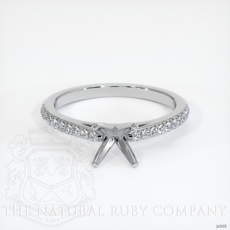 14K White Gold Pave Ring Setting