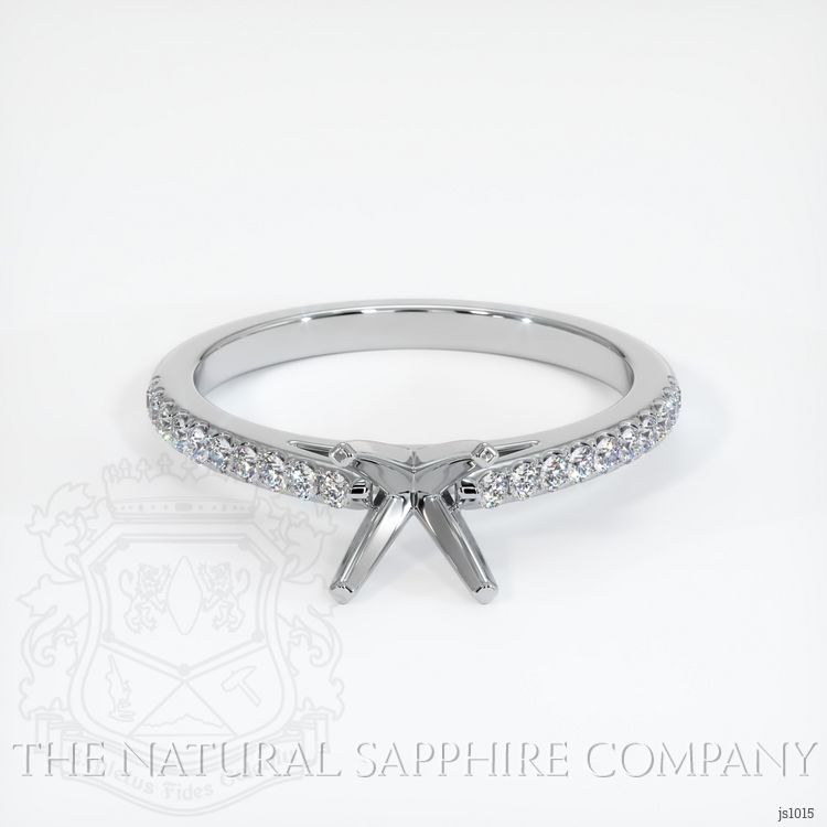 14K White Gold Pave Ring Setting