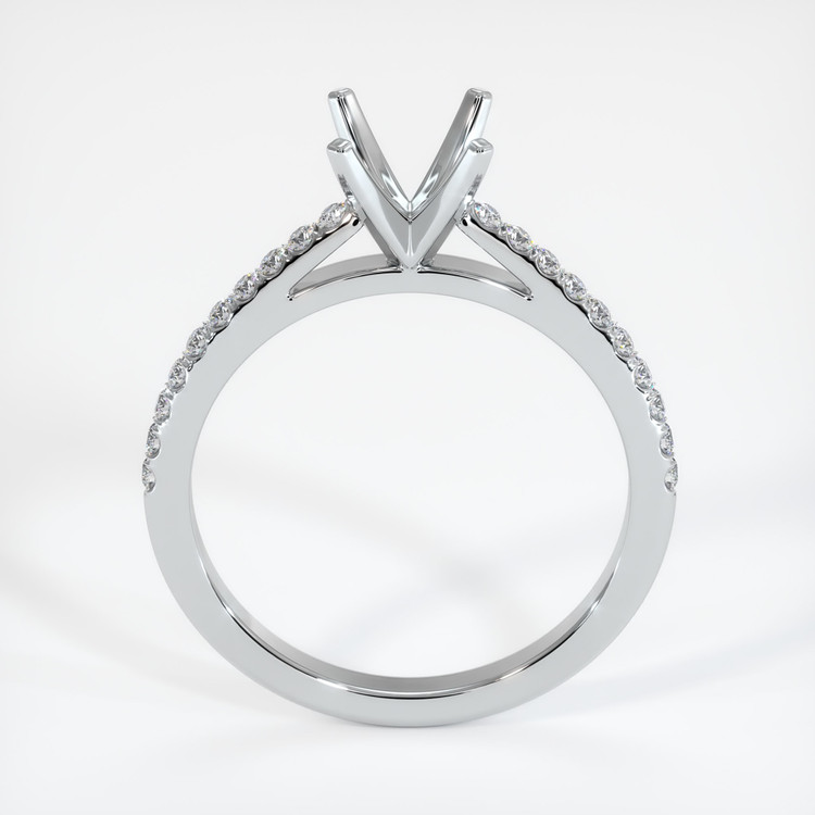 14K White Gold Pave Ring Setting