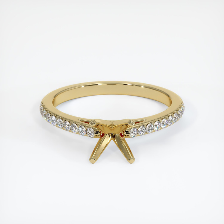 14K Yellow Gold Pave Ring Setting