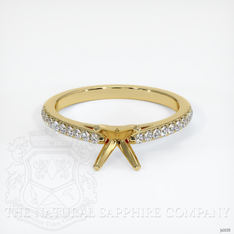 18K Yellow Gold Pave Ring Setting
