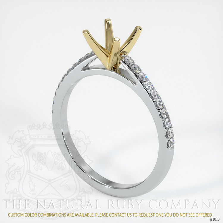 14K Yellow & White Pave Ring Setting