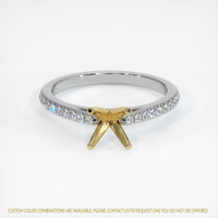 14K Yellow & White Pave Ring Setting Image
