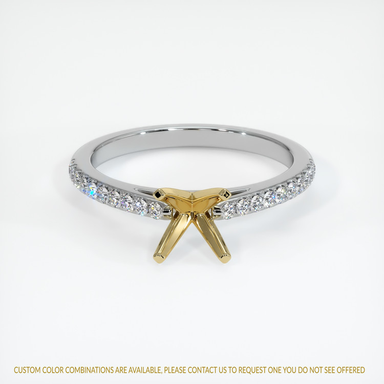 14K Yellow & White Pave Ring Setting