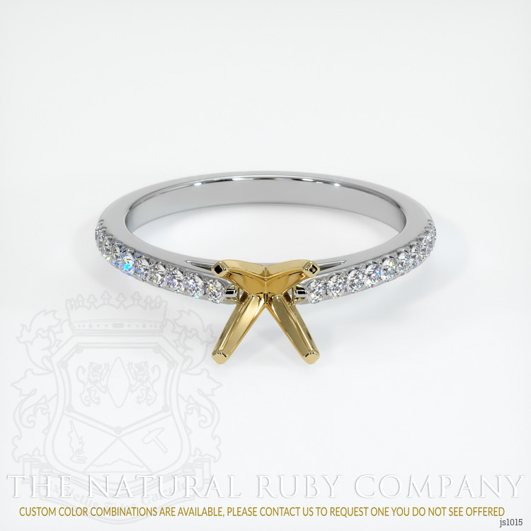 14K Yellow & White Pave Ring Setting