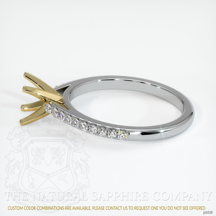 14K Yellow & White Pave Ring Setting