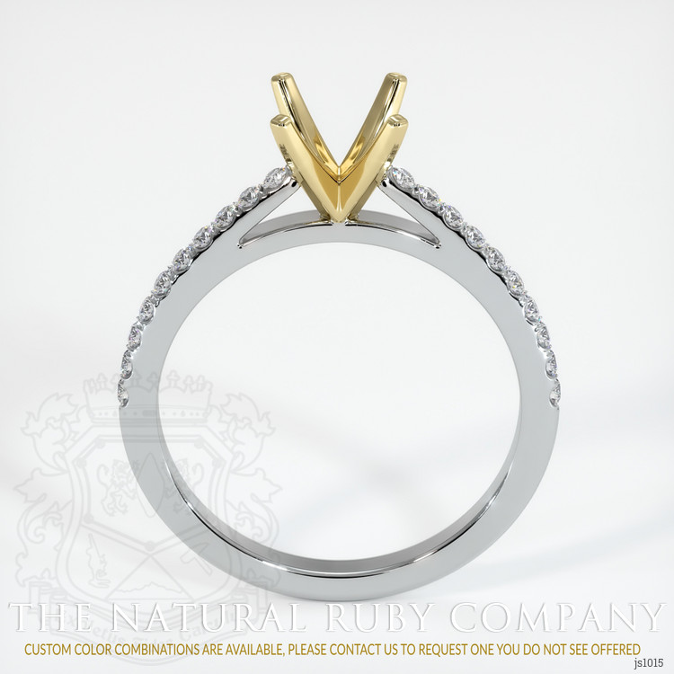 14K Yellow & White Pave Ring Setting