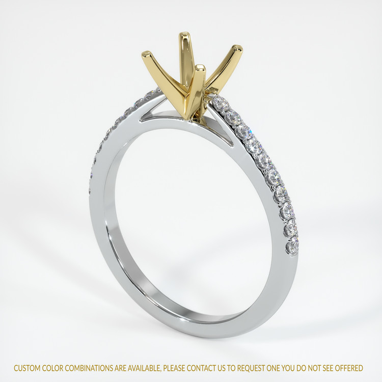 18K Yellow & White Pave Ring Setting