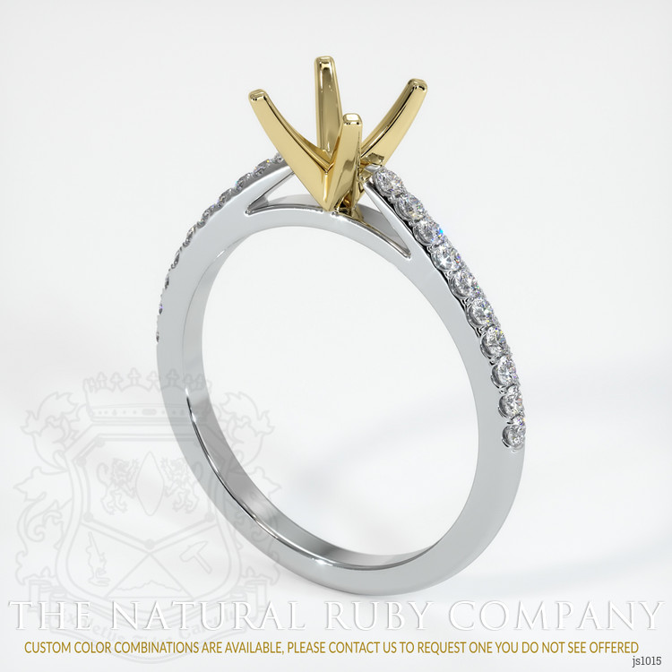 18K Yellow & White Pave Ring Setting