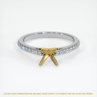 18K Yellow & White Pave Ring Setting Image