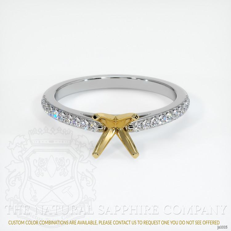 18K Yellow & White Pave Ring Setting