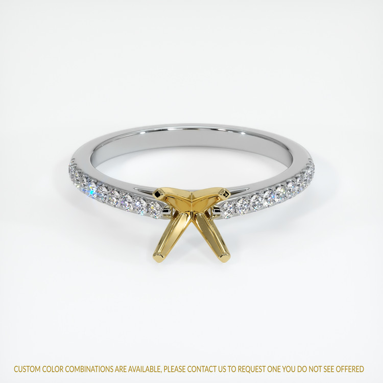 18K Yellow & White Pave Ring Setting