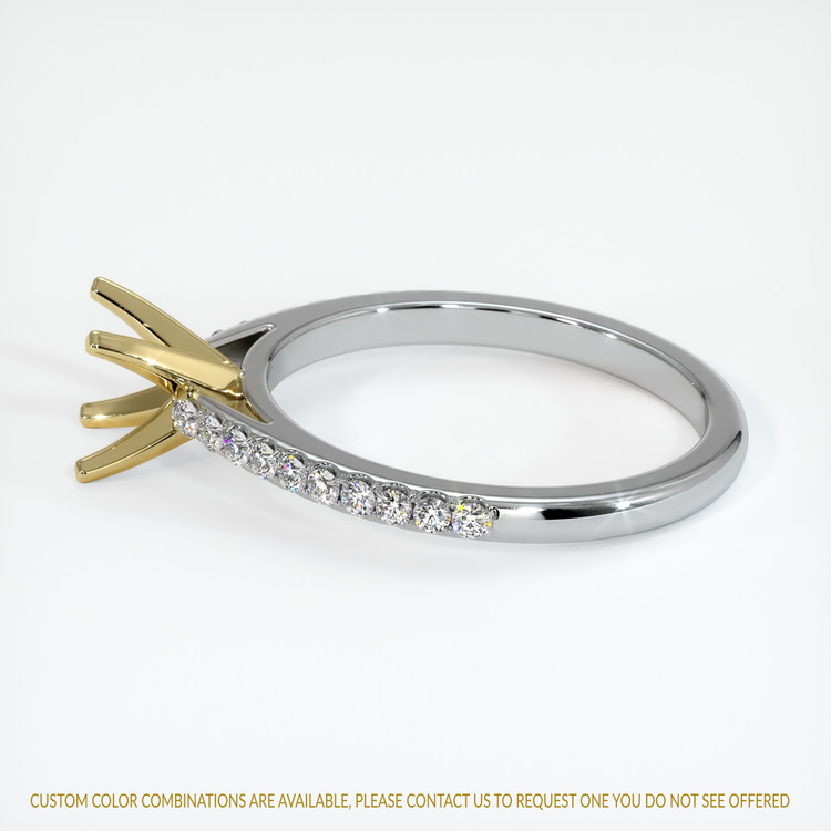 18K Yellow & White Pave Ring Setting