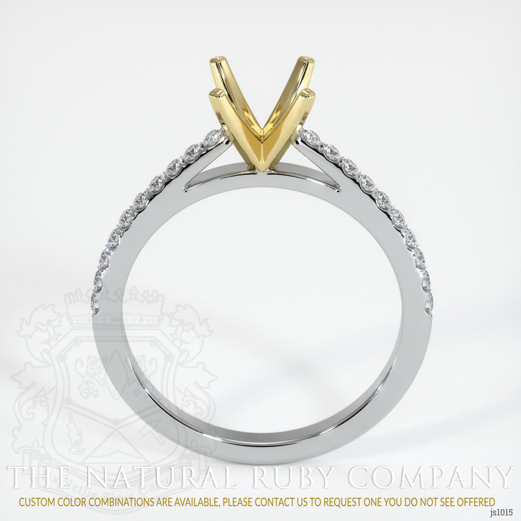 18K Yellow & White Pave Ring Setting