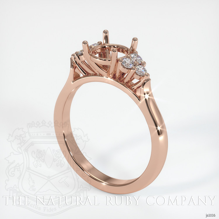 14K Rose Gold Accent Stones Ring Setting