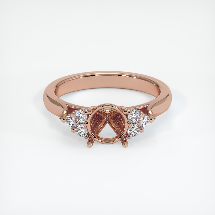 14K Rose Gold Accent Stones Ring Setting