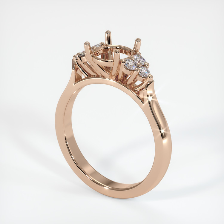 18K Rose Gold Accent Stones Ring Setting